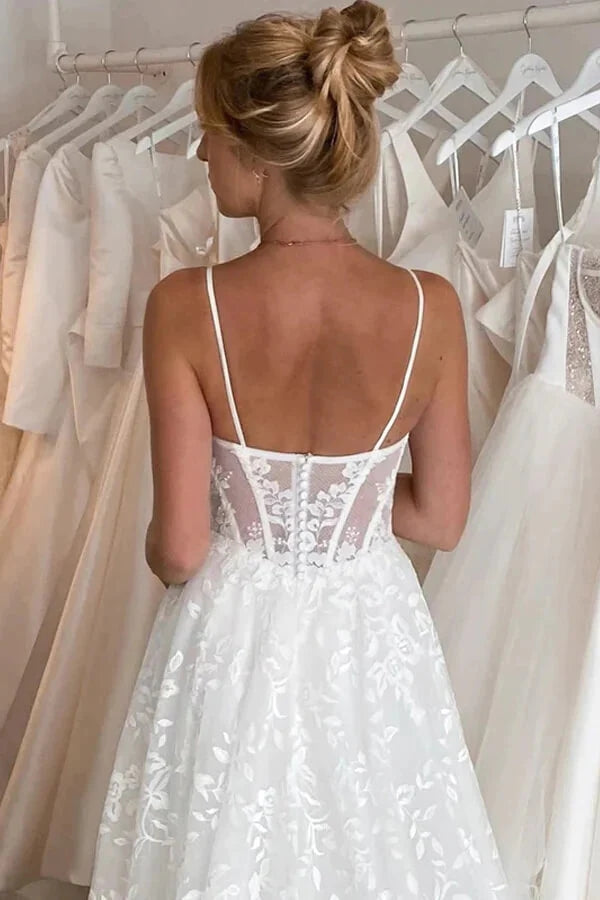 Ball Gown Lace Sweetheart Wedding Dress With Detachable Puff Sleeves, SW649 image 3