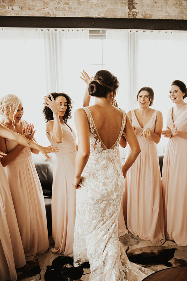 Lace Mermaid Deep V-neck Wedding Dresses With Court Train, SW668 image 3