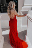 Mermaid Spaghetti Straps Lace Appliques Long Prom Dresses, Party Dress, SP982 image 4