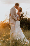 Tulle Mermaid Sweetheart Neck Long Sleeve Wedding Dresses, Bridal Gown, SW737 image 4