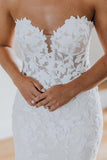 Tulle Mermaid Sweetheart Neck Long Sleeve Wedding Dresses, Bridal Gown, SW737 image 3