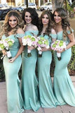 Charming Off Shoulder Lace top Mermaid Bridesmaid Dresses Wedding Guest Dress, BD48