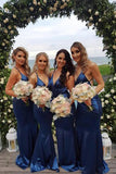 Fabulous Mermaid Spaghetti Strap Long Bridesmaid Dress, Wedding Party Dress, BD81