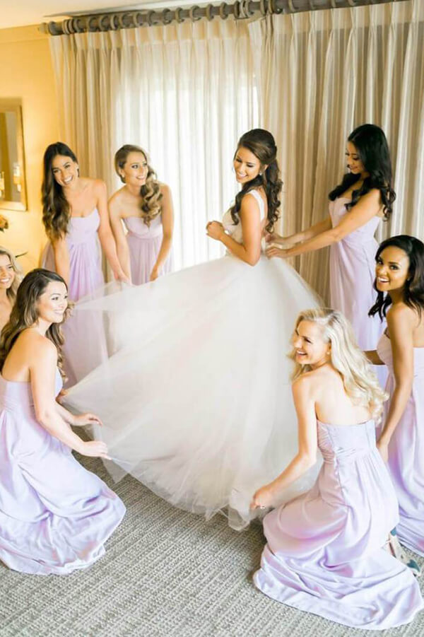 simidress.com offer Cheap A-line Sleeveless Deep V Neck Floor-length Beach Wedding Dresses, SW258 | tulle wedding dresses | cheap lace wedding dresses | wedding gowns | www.simidress.com