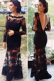 Fashion Black Sheath Lace Prom Dress Evening Dress, Prom Gowns,SP600