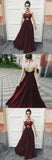 Fantastic Red Halter Burgundy Top Spaghetti Neck Tie V Back Prom Dress at simidress.com