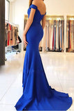 Mermaid Royal Blue Long Prom Dresses with Train, Simple Cheap Evening Dresses at simidress.com