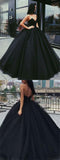 Chic Black Ball Gown Long Prom Dresses, Evening Dresses Party Dress, M282 at simidress.com