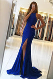 Royal Blue Open Back Long Mermaid Long Prom Dress, Evening Gowns, M83