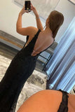 Red Lace Mermaid V-neck Floor Length Prom Dress, Long Formal Dresses, SP809 | black prom dresses | mermaid prom gown | long formal dresses | www.simidress.com