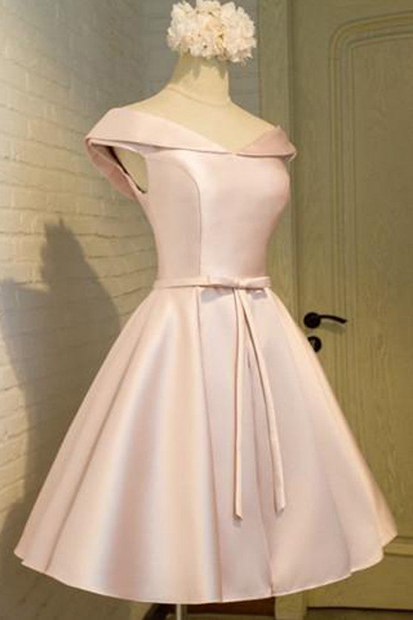 Simple Off The Shoulder Short Prom Dress,Sleeveless Homecoming Dress Party Dress