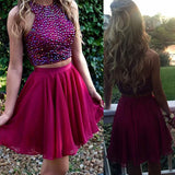 Charming Homecoming Dress Short two pieces beaded halter lovely Short prom dress from simidress.com