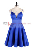 Blue A-line Spaghetti Straps Cute Homecoming Dress Short Prom Dress, SH351