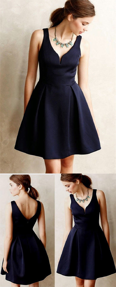 Unique Cocktail Dress V Neck Zipper Homecoming Dress Short Party Dresses from www.simidress.com