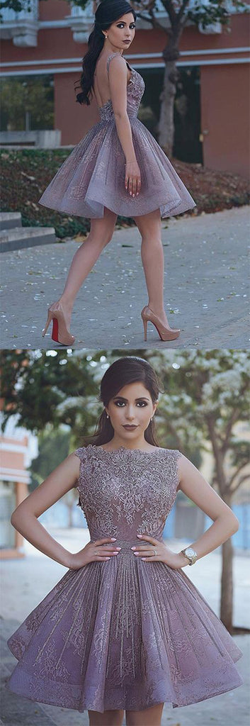 New Arrival Beteau Cute A line Homecoming Dress with Lace and Beading, SH410 at simidress.com