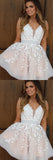simidress.com | Cute Tulle A-line V-neck Beaded Cheap Homecoming Dresses With Appliques, SH453