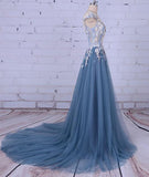 Simidress.com offer Charming A-line Scoop Tulle Long Prom Dress/Evening Dress with Flowers, SP395