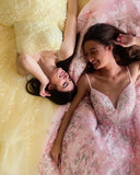 Look for Modest Tulle A-line Appliques Spaghetti Straps Floor Length Lace Prom Dress, SP589 at www.simidress.com