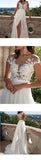 Long White Lace A-Line Prom Dress With Appliques,Sexy Wedding Dress,SVD356