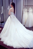 A Line Crystal Lace Wedding Dresses,2017 Long Wedding Gowns,Affordable Bridal Dress,SVD503