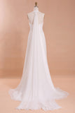 Charming Halter Floor-Length Wedding Dresses Chiffon Beach Wedding Dress, SW105