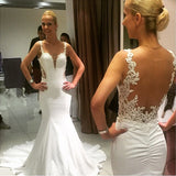 Gorgeous Lace Vintage Mermaid Backless Sweetheart Wedding dresses at simidress.com