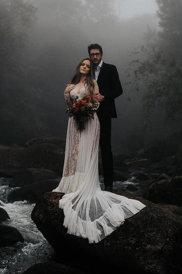 Polka dot boho wedding dress | Weddings | wedding dresses | bridal gowns | wedding gowns | wedding 2020 | lace wedding dresses | white wedding dresses | Ivory wedding dresses | mermaid wedding dresses | wedding dresses cheap | wedding party dresses | boho wedding dresses | simple wedding dresses | wedding dresses near me | wedding ideas | beach wedding dresses | wedding dresses online | Simidress