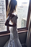 www.simidress.com | Gorgeous White Lace Mermaid Sweetheart Neck Wedding Dresses | Bridal Dress, SW282-1