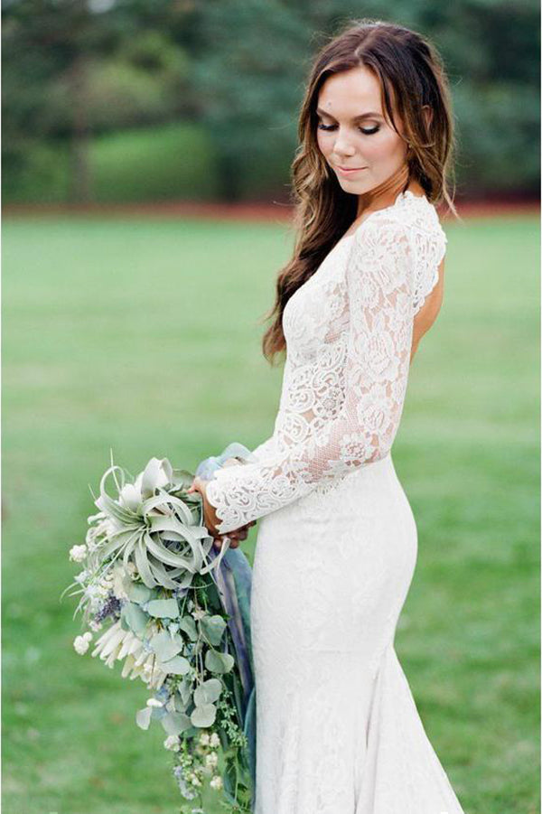Ivory Lace Mermaid Backless Wedding Dresses, SW356 | Weddings | wedding dresses | bridal gowns | wedding gowns | wedding 2020 | lace wedding dresses | white wedding dresses | Ivory wedding dresses | mermaid wedding dresses | wedding dresses cheap | wedding party dresses | boho wedding dresses | simple wedding dresses | wedding dresses near me | wedding ideas | beach wedding dresses | wedding dresses online | Simidress