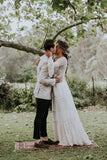 Affordable Ivory Lace Long Sleeves A Line V Neck Backless Wedding Dresses, SW368 | Long Sleeves Wedding Dresses | wedding dresses | bridal gowns | wedding gowns | lace wedding dresses | white wedding dresses | Ivory wedding dresses | mermaid wedding dresses | wedding dresses cheap | wedding party dresses | boho wedding dresses | simple wedding dresses | wedding dresses near me | wedding ideas | beach wedding dresses | wedding dresses online | Simidress