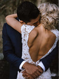 Ivory Lace Mermaid Cap Sleeves Long Wedding Dresses, Bridal Dresses, SW411 | mermaid wedding dresses | cheap bridal gowns | www.simidress.com