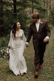 Sheath Lace Long Sleeves Wedding Gown, Lace Up Beach Wedding Dresses, SW531 | lace wedding dresses | wedding dresses near me | wedding dresses cheap | www.simidress.com