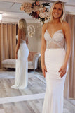 Ivory Beaded Mermaid Spaghetti Straps Prom Dresses, SP508 | Simidress | Ivory prom dresses | Mermaid prom dresses | long prom dresses | prom dresses on line | prom dresses near me | prom dresses for teens | prom dresses cheap