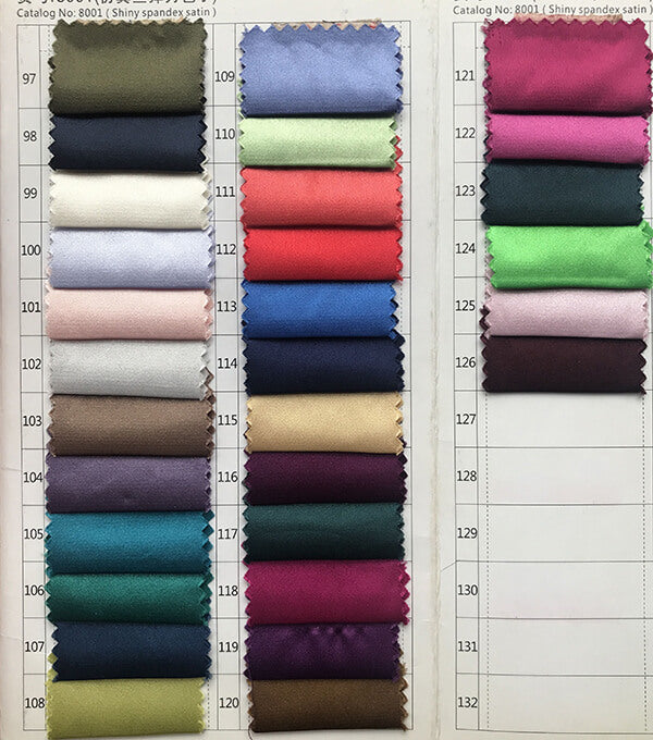 Shiny spandex satin color swatches 5 for prom dresses, evening dresses, party dresses, wedding dresses | www.simidress.com