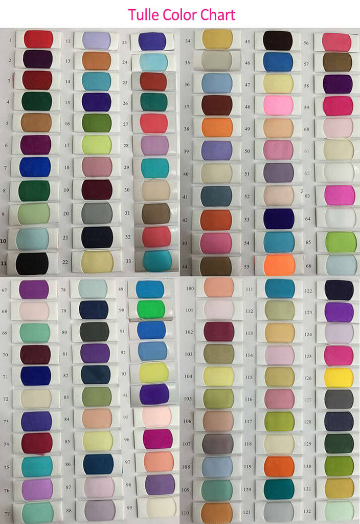 Tulle color chart | prom dresses | wedding dresses | Birdesmaid Dresses | Simidress.com