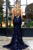 Affordable Tulle Lace Sexy V-neck Mermaid Long Prom Dresses, M109 | lace mermaid prom dresses | cheap prom dresses | evening dresses | formal gowns | www.simidress.com