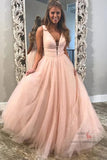 Sparkly A-line Deep V-Neck Beaded Long Prom Dresses, Evening Dresses, SP678 | evening dresses | formal dresses | long prom dresses | formal dresses | www.simidress.com