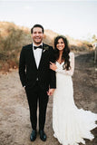 Beautiful Lace Long Sleeves Mermaid V-neck Open Back Wedding Dresses, SW348 | bridal gowns | wedding gowns | weddings | bridal dresses | long sleeve wedding dresses | beach wedding dresses | cheap wedding dresses | www.simidress.com
