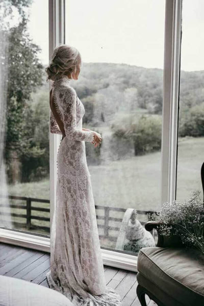 long sleeve lace sheath wedding dress Arabesque Long Sleeve Lace Wedding Dress Sheath by Claire Pettibone