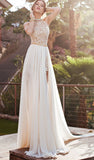 New Arrival Sexy Lace Backless High Neckline Halte Wedding Party Dress SD297
