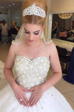 Popular Cheap Tulle Wedding Party Dresses with Luxury Rhinestone Illusion Beading,SVD534