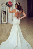 Lace See Through Mermaid Wedding Dresses,Sexy Long Wedding Gowns,Cheap Bridal Dresses,SVD535