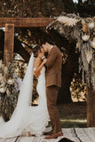 Attractive Sheath Off-the-Shoulder Lace Wedding Dresses With Slit, SW686 image 5