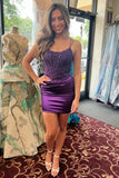 Emerald Green Lace Appliques Tight Homecoming Dresses With Lace Appliques, SH661 | purple homecoming dresses | homecoming dress stores near me | where to buy homecoming dresses near me | simidress.com