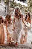 Fabulous White Lace Sweetheart Sheath Beach Wedding Dresses With Slit, SW307 | boho wedding dress | lace wedding dress | cheap wedding dress | simidress.com