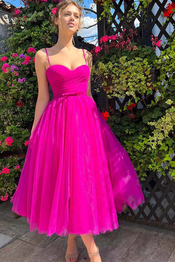 Hot Pink Tulle A-line Sweetheart Homecoming Dresses, SH638 | Simidress Hot Pink Tulle A-line Sweetheart Homecoming Dresses, SH638 | Simidress