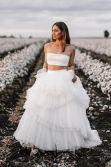 LayeredTulleTwoPieceCountryWed LayeredTulleTwoPieceCountryWed