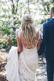 Mermaid Lace V-neck Sweep Train Wedding Dresses, Wedding Gown, SW664 | bohemian wedding dress | cheap wedding dresses online | winter wedding dress | simidress.com