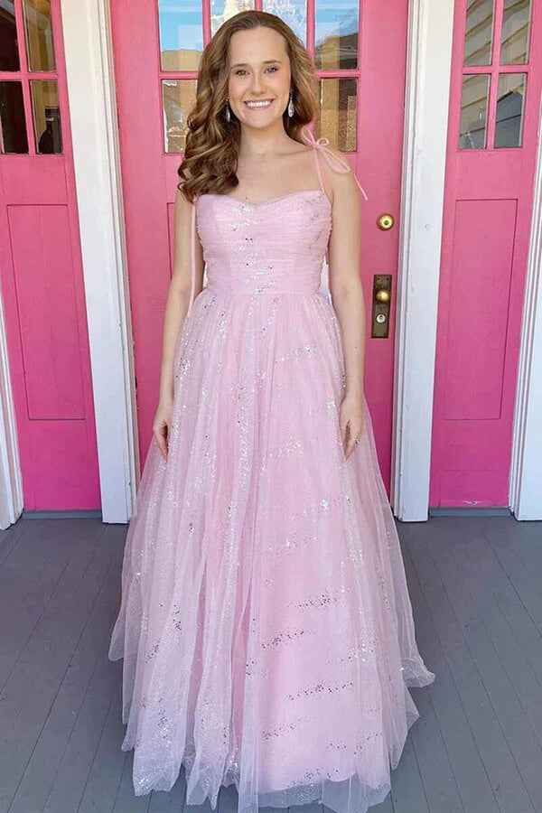 Pink Tulle A-line Sweetheart Simple Prom Dresses, Long Formal Dresses, SP971 | pink prom dress | evening gown | party dress | simidress.com