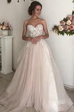 Romantic Tulle A-line Sweetheart Lace Bridal Gown, Boho Wedding Dress, SW622